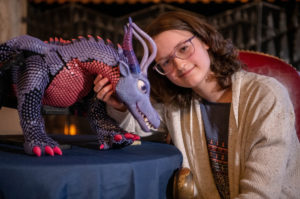 Photo of Belle and her dragon on the reveal day.
