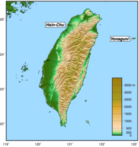 Map of where PRECIP campaign is located in Taiwan and Japan