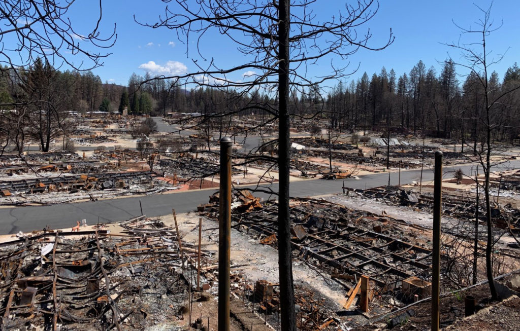 Photo showing the aftermath of the 2018 Camp Fire