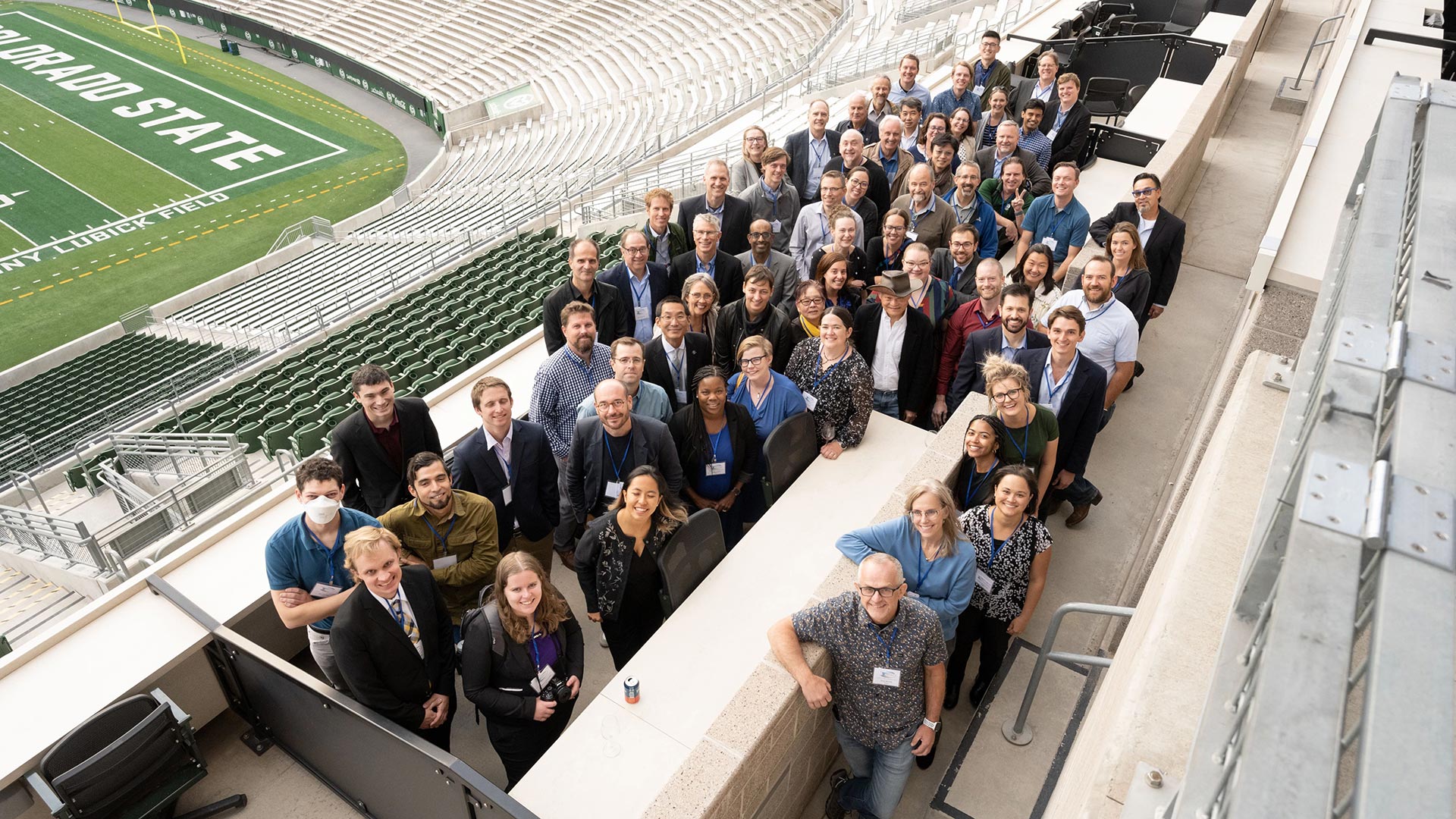 INCUS science team group photo at Canvas Stadium