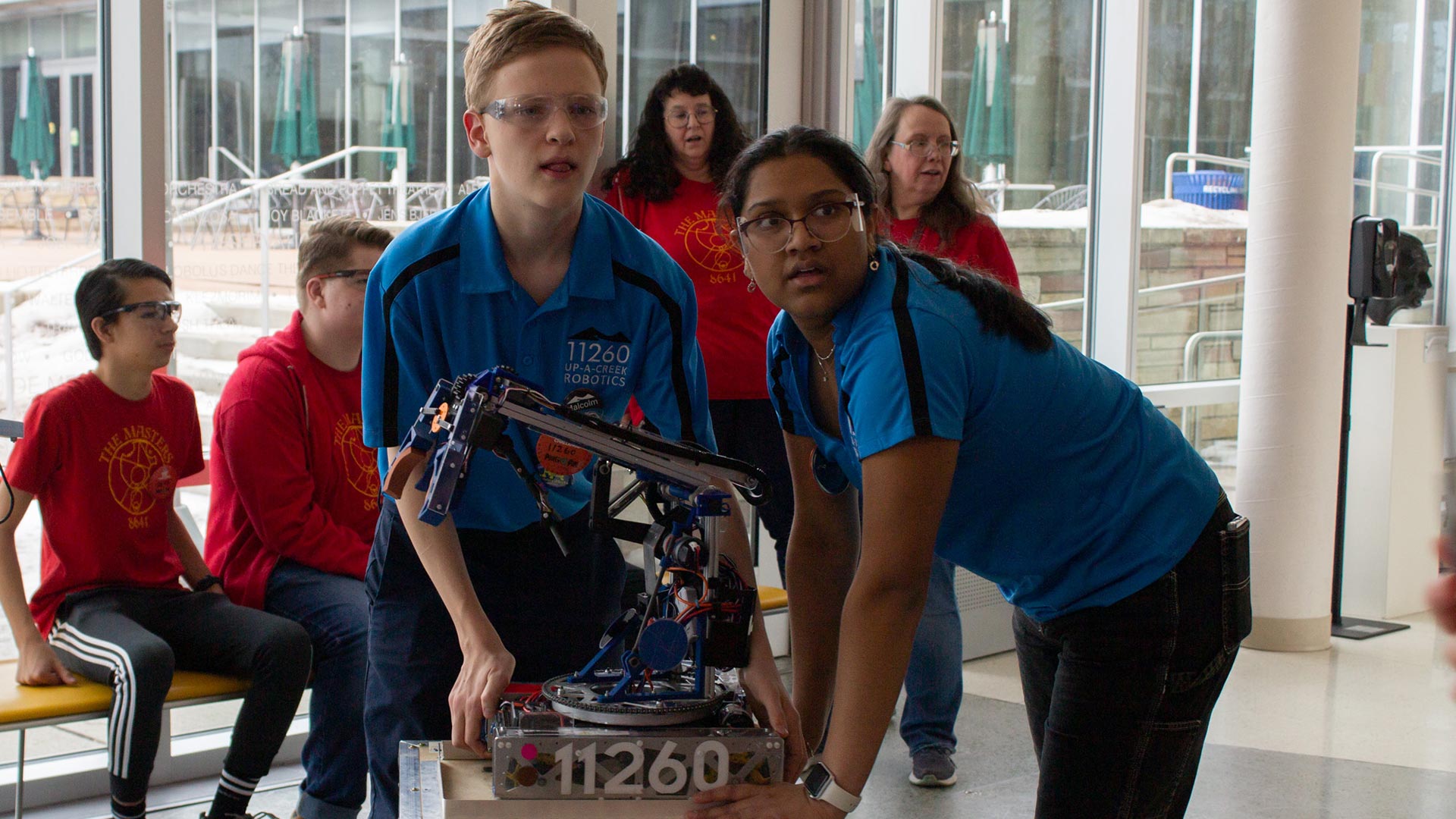 students at robotics competition