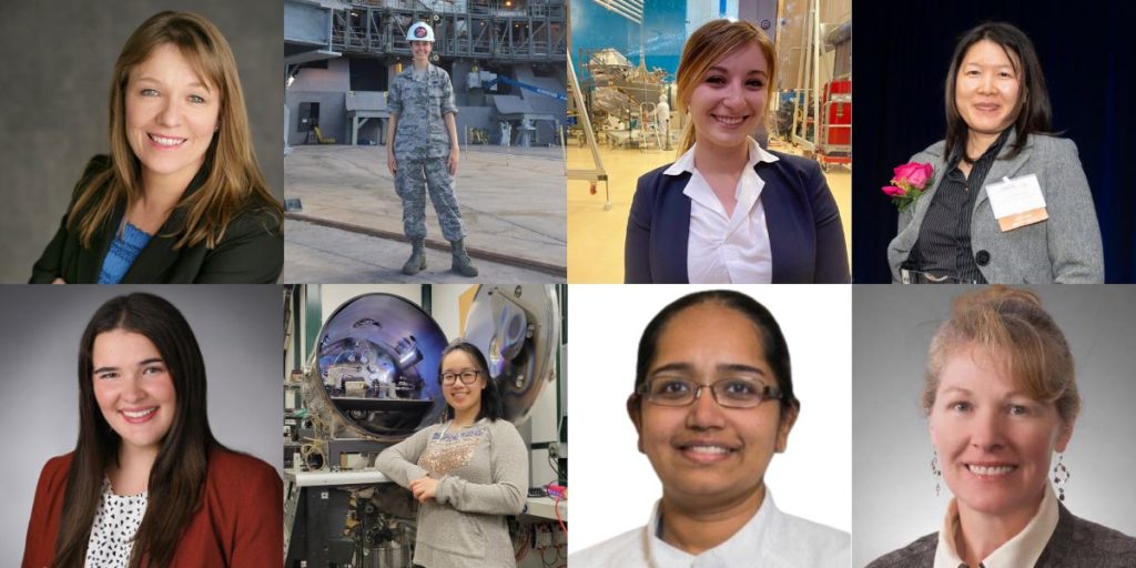 Colorado State University and the Walter Scott, Jr. College of Engineering take part in National Women in Aerospace Day by celebrating some of their incredible female aerospace faculty, staff, and students. (From left to right, top to bottom) Sue van den Heever (Atmospheric Science), Laura Duffy (Systems Engineering), Kori Eliaz (Electrical and Computer Engineering), Xinfeng Gao (Mechanical Engineering), Jordan Jeski (Electrical and Computer Engineering), Emily Ku (Mechanical Engineering), Sharmila Padmanabhan (Electrical and Computer Engineering), Ellen Plese (Mechanical Engineering).